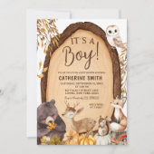 Pumpkin Herfst Woodland Animal Baby shower Invitat Kaart (Voorkant)