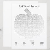 Pumpkin Herfst Word Search (Voorkant / Achterkant)