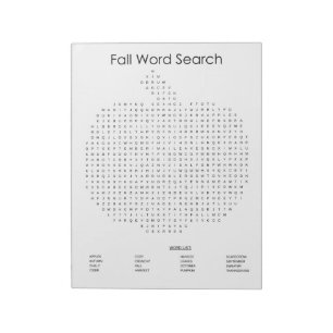 Pumpkin Herfst Word Search Notitieblok