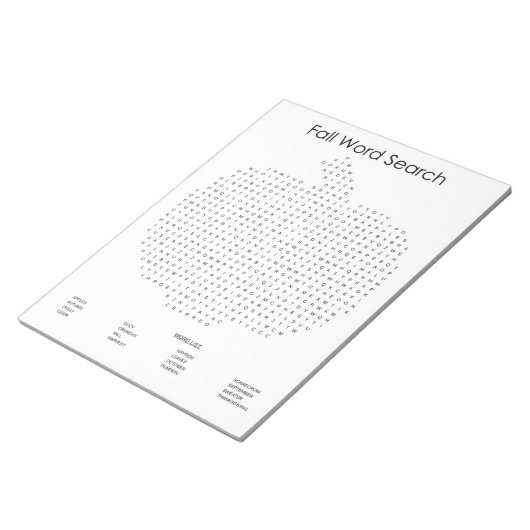 Pumpkin Herfst Word Search Notitieblok (Schuin)