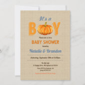Pumpkin, het is een baby shower-uitnodiging voor e kaart (Voorkant)
