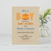 Pumpkin, het is een baby shower-uitnodiging voor e kaart (Staand voorkant)