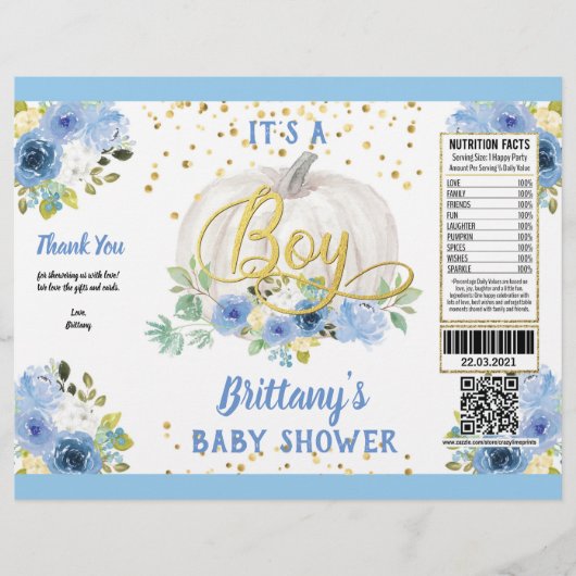 Pumpkin Het is een padvinder uit Baby shower. Flyer (Voorkant)