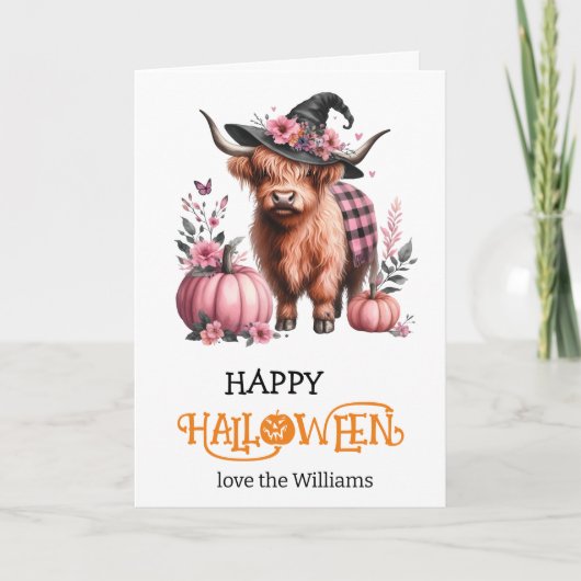 Pumpkin Highland Halloween Groet Kaart (Voorkant)