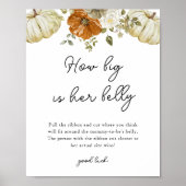 Pumpkin Hoe groot is haar buik Baby shower spel Poster (Voorkant)