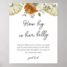 Pumpkin Hoe groot is haar buik Baby shower spel Poster