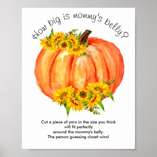 Pumpkin Hoe groot is mama's Belly Game Poster (Voorkant)