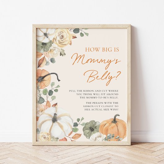 Pumpkin Hoe groot is mama's buikdouche Spelbord Poster