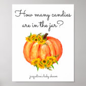 Pumpkin Hoeveel Snoepjes in de pot Poster (Voorkant)