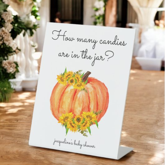 Pumpkin Hoeveel Snoepjes in de pot Reclamebord Met Voetstuk