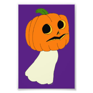 Pumpkin-hoofdspook Foto Afdruk
