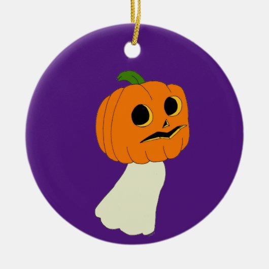 Pumpkin-hoofdspook Keramisch Ornament (Voorkant)