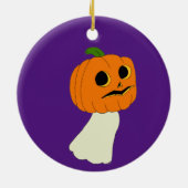 Pumpkin-hoofdspook Keramisch Ornament (Achterkant)