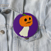 Pumpkin-hoofdspook Ronde Button 4,0 Cm (In situ)