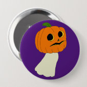 Pumpkin-hoofdspook Ronde Button 4,0 Cm (Voorkant /achterkant)