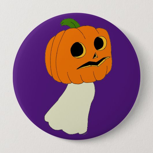 Pumpkin-hoofdspook Ronde Button 4,0 Cm (Voorkant)