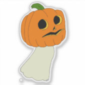 Pumpkin-hoofdspook Sticker (Voorkant)