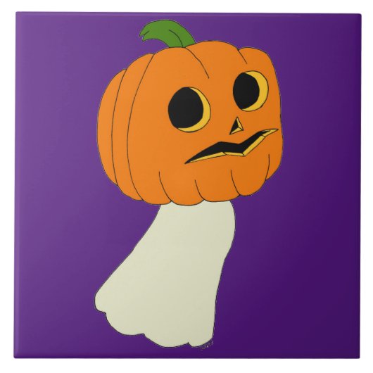 Pumpkin-hoofdspook Tegeltje (Voorkant)