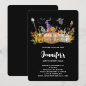 Pumpkin House met Ghost en Bats Birthday Kaart (Voorkant / Achterkant)