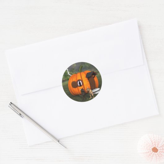 Pumpkin House Mouse Sticker (Envelop)
