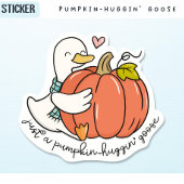 Pumpkin-Huggin’ Goose met Herfst Hart en Gezellig Sticker