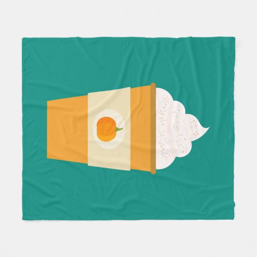 Pumpkin-ijslatkoffie Fleece Deken (Voorkant (Horizontaal))