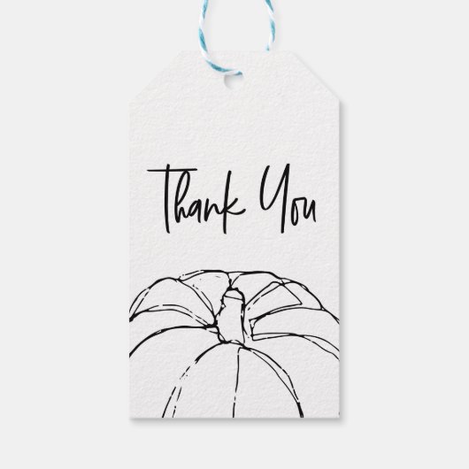 Pumpkin Illustratie Eenvoudig Dank u Cadeaulabel (Achterkant)