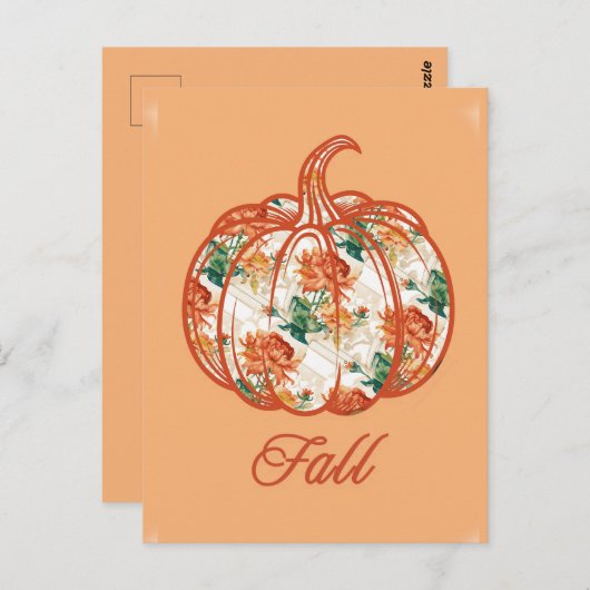 Pumpkin in a Chrysanthemum Pattern Briefkaart (Voorkant / Achterkant)