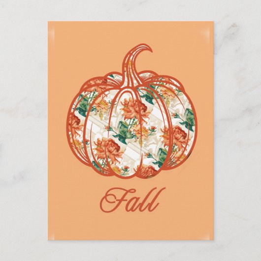 Pumpkin in a Chrysanthemum Pattern Briefkaart (Voorkant)