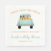 Pumpkin in Old Boerderij Truck Herfst Baby shower Servet (Voorkant)