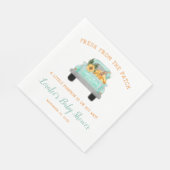 Pumpkin in Old Boerderij Truck Herfst Baby shower Servet (Hoek)