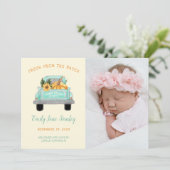 Pumpkin in  Truck Herfst Foto Baby Aankondiging (Staand voorkant)