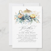 Pumpkin is onderweg Succulents Herfst Baby shower Kaart (Voorkant)