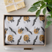 Pumpkin Jack O Lantern Bat Pattern Black Sinaasapp Tissuepapier (Geschenk)