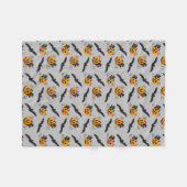 Pumpkin Jack O Lantern Bat Pattern Halloween Fleece Deken (Voorkant (Horizontaal))
