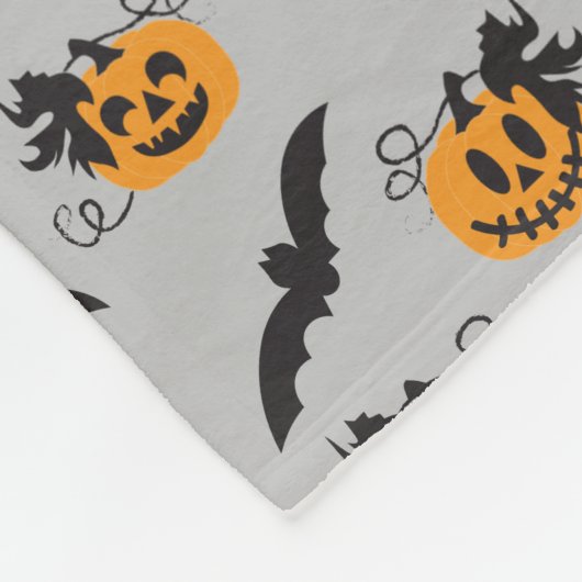Pumpkin Jack O Lantern Bat Pattern Halloween Fleece Deken (Hoek)