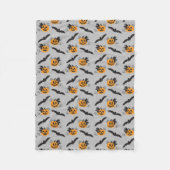 Pumpkin Jack O Lantern Bat Pattern Halloween Fleece Deken (Voorkant)