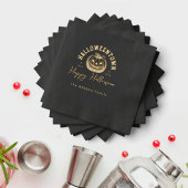 Pumpkin Jack O Lantern Black Halloween Party Folie Servetten