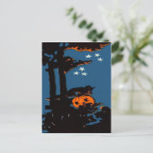 Pumpkin Jack O' Lantern Cat Oranje Black Briefkaart (Staand voorkant)