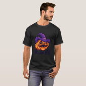 Pumpkin Jack O' Lantern Face Evil Smile Halloween T-shirt (Voorkant volledig)
