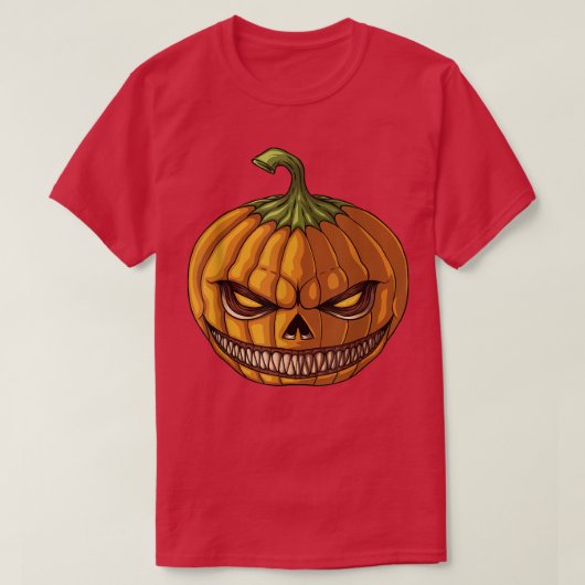 Pumpkin Jack O' Lantern Face, Evil Smile, Halowee T-shirt (Design voorkant)