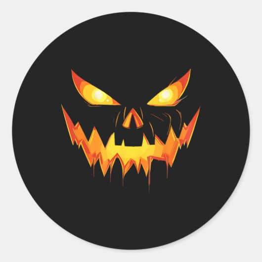 Pumpkin Jack O Lantern Face Halloween Mannen Boys Ronde Sticker (Voorkant)