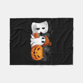 Pumpkin Jack O Lantern Ghost Boo Halloween Kostuum Fleece Deken (Voorkant (Horizontaal))