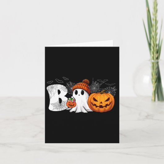 Pumpkin Jack O Lantern Ghost Boo Halloween Kostuum Kaart (Voorkant)