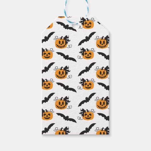 Pumpkin Jack O Lantern Halloween Black Bat Cadeaulabel (Voorkant)