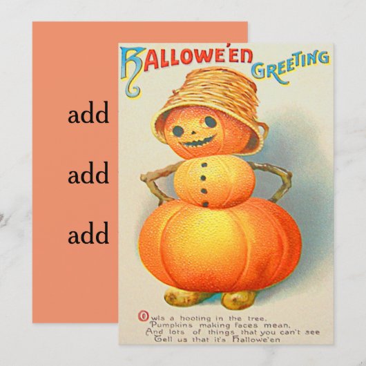 Pumpkin Jack O' Lantern Snowman (Voorkant / Achterkant)