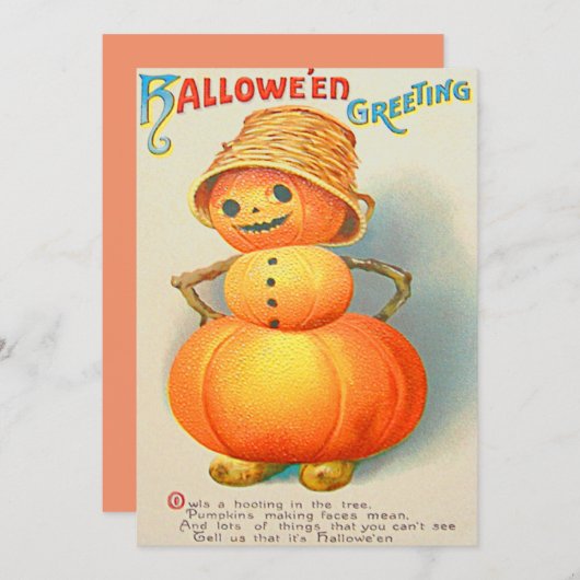 Pumpkin Jack O' Lantern Snowman (Voorkant / Achterkant)
