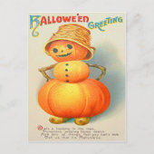 Pumpkin Jack O' Lantern Snowman Briefkaart (Voorkant)
