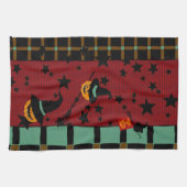 Pumpkin Jack-o’-Lanterns in Flight Tea Towel Theedoek (Horizontaal)