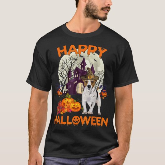 Pumpkin Jack Russell Terrier Happy Halloween Dog G T-shirt (Voorkant)